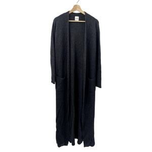 Madeline Thompson L Wool & Cashmere Dark gray Ribbed Duster Cardigan
